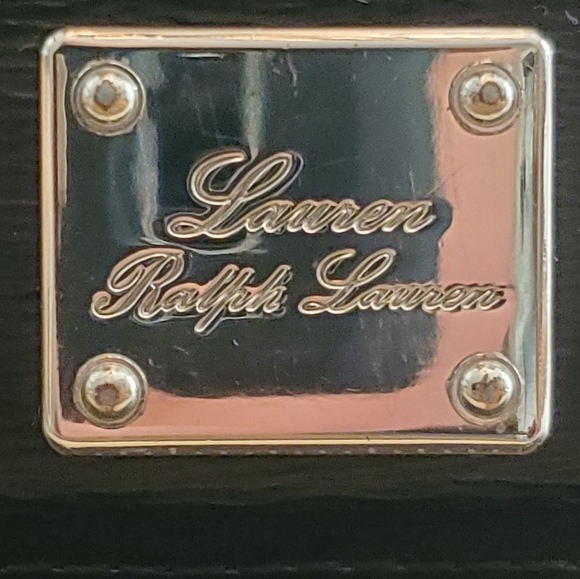 Lauren Ralph Lauren Crosshatch Leather Slim Snap Wallet Clutch Black - Picture 3 of 6